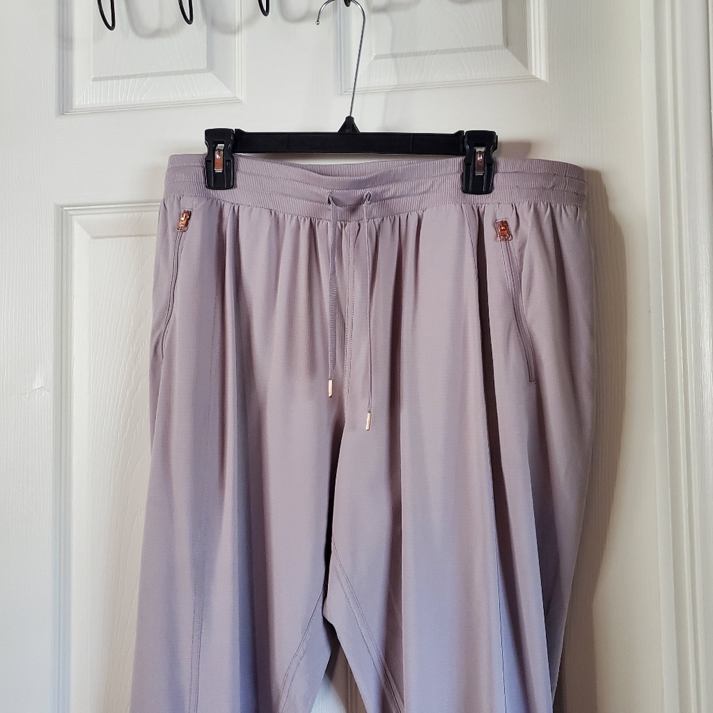 Lightweight Jogger Pants Pull-on Elastic Waist Zip Pockets Drawstring Nylon 2XL - Picture 4 of 11